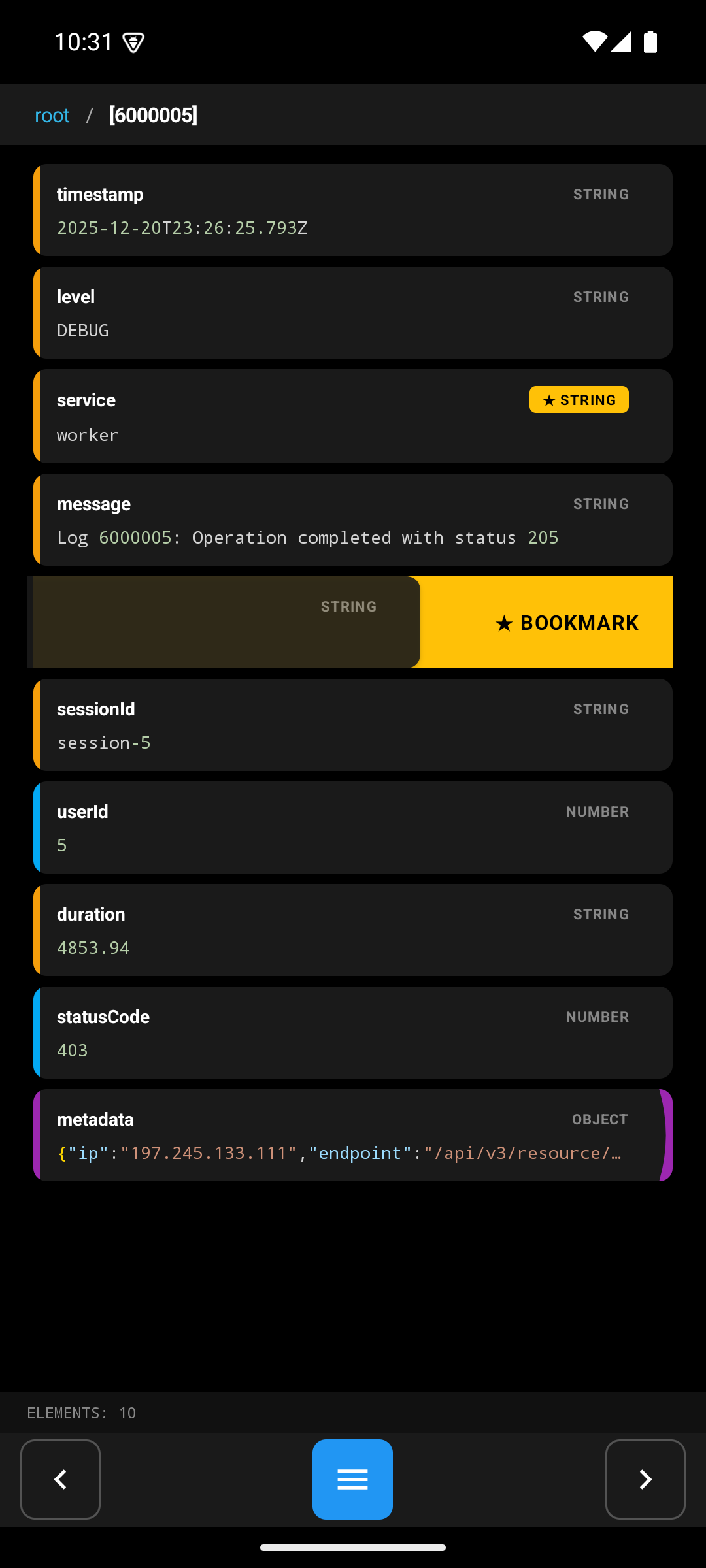 Browser Mode tree view with bookmarks