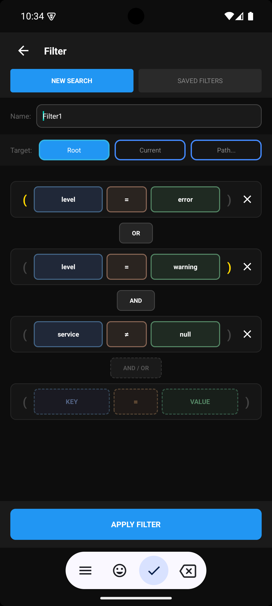 Graphical Query Builder with AND/OR logic